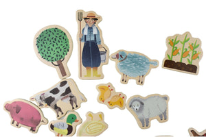 Koala Dream - 30 Pcs Wooden Magnetic Farmyard and Animals