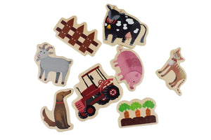 Koala Dream - 30 Pcs Wooden Magnetic Farmyard and Animals