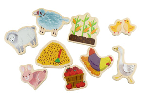 Koala Dream - 30 Pcs Wooden Magnetic Farmyard and Animals