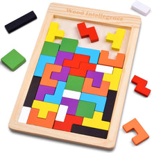 Wooden Tangram Puzzle Pattern Blocks -  Russian Block Game