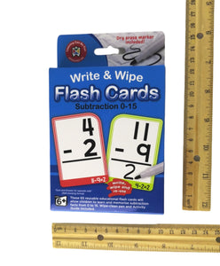 Substraction 0-15 Flash Cards with Dry erase Marker