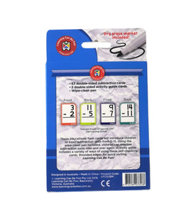 Substraction 0-15 Flash Cards with Dry erase Marker