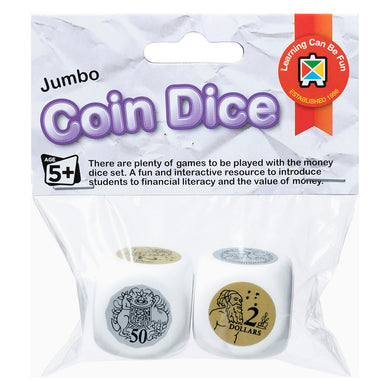 Learning Can Be Fun Jumbo Coin Dice Set of 2