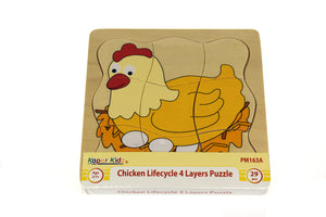 Kaper Kidz - Wooden Chicken 4 layers puzzle