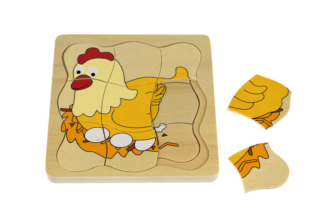 Kaper Kidz - Wooden Chicken 4 layers puzzle