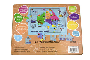 Koala Dream - 24 Pcs Wooden AUSTRALIA MAP Jigsaw Puzzle