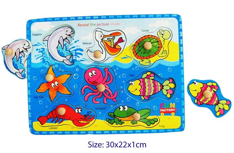 Fun Factory - Wooden Puzzle with Knobs - Sea Animal