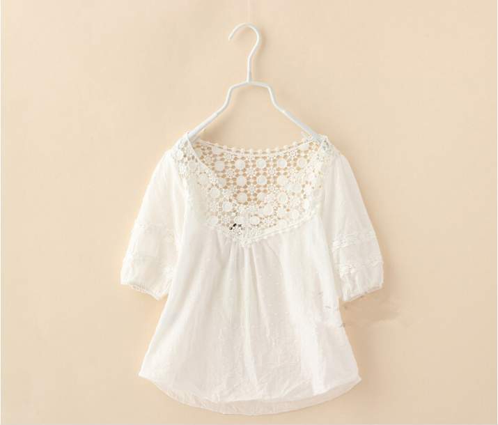 Girls Lace Embroidered White Shirts Little Online Shop