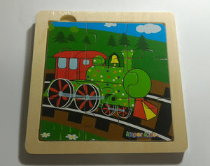 Kaper Kidz - 9 Pcs Wooden TRAIN Jigsaw Puzzle