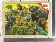 Fun Factory - 48 Pcs large Wooden JUNGLE ANIMALS Jigsaw Puzzle