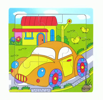 9 Pcs Wooden Car Jigsaw Puzzle (XQ116)